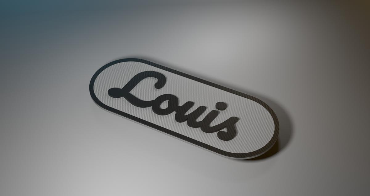Das persönliche Namensschild für Louis