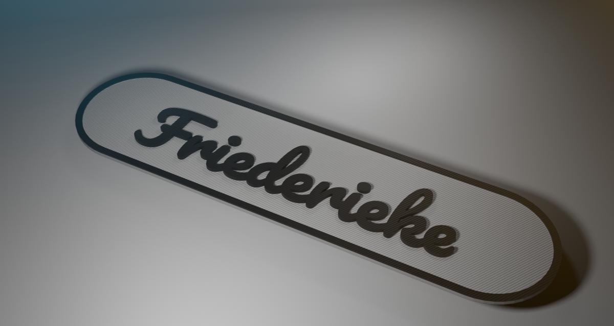 Das persönliche Namensschild für Friederieke