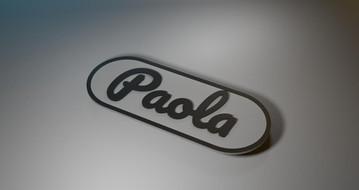 Das persönliche Namensschild für Paola