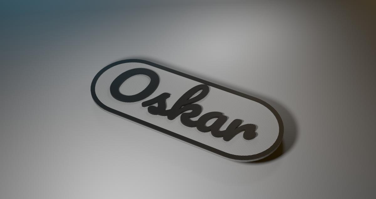 Das persönliche Namensschild für Oskar