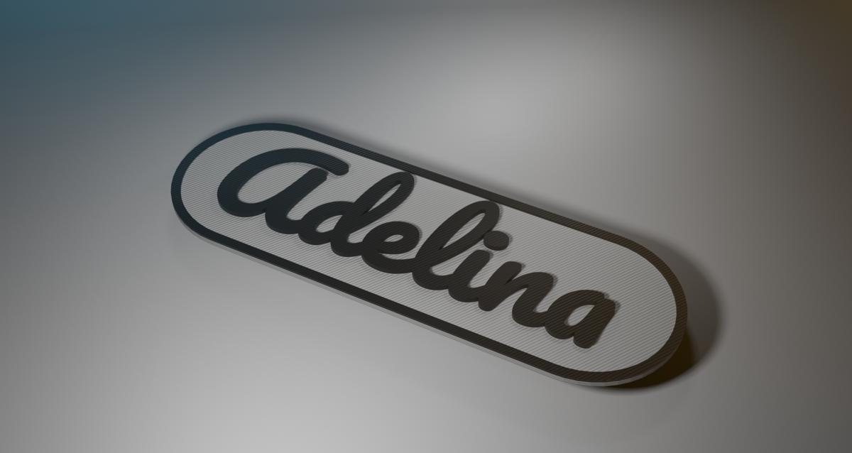 Das persönliche Namensschild für Adelina